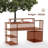 Modern Computer Desk with Storage Drawers and Shelf-1142736182
