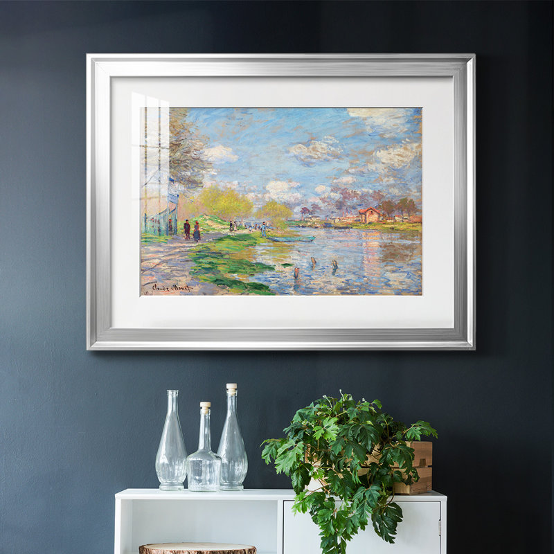 Monet, impression encadrée sur papier par Claude Monet, Argent, H 27 po x l 39 po x P 1,5 po