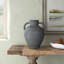 Ceramic Whitewashed Textured Amphora Decorative Vase with 2 Handles