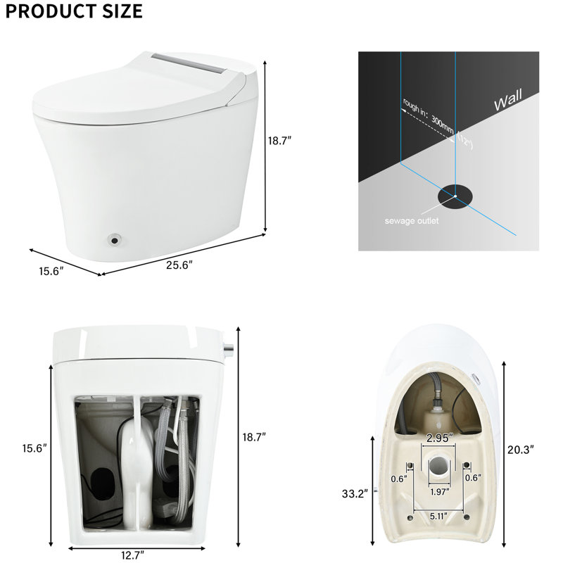 Advanced Toilet With Auto Flush Function & Hygienic Seat Design Modern Ceramic Foot Sensor 360 Waterproof
