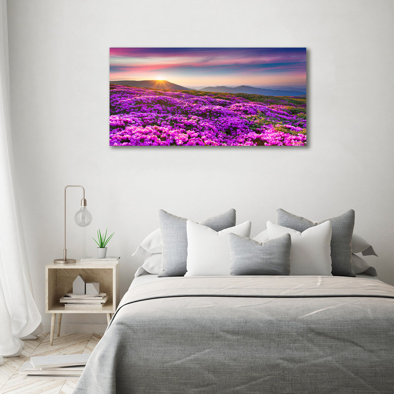 Flowers in the Mountains 1 Piece Wrapped Canvas Wall Art
