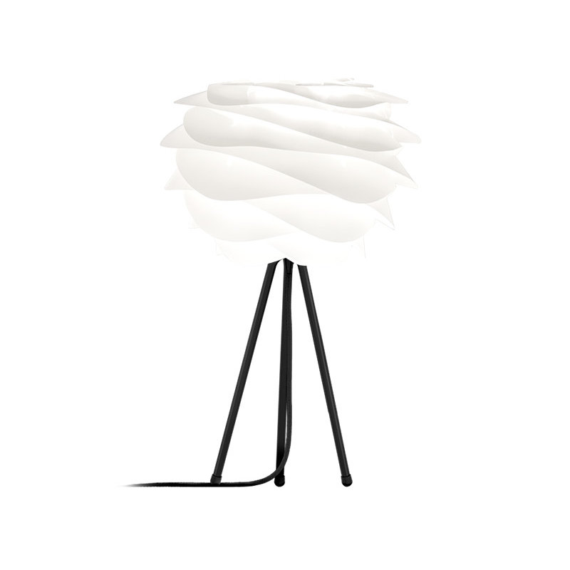 Carmina Tripod Lamp, Black, White