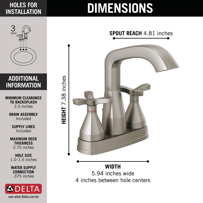 Centerset Faucet, Stainless