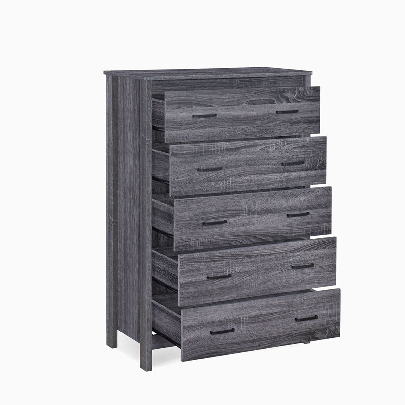 Commode 5 tiroirs Toolless, Gris