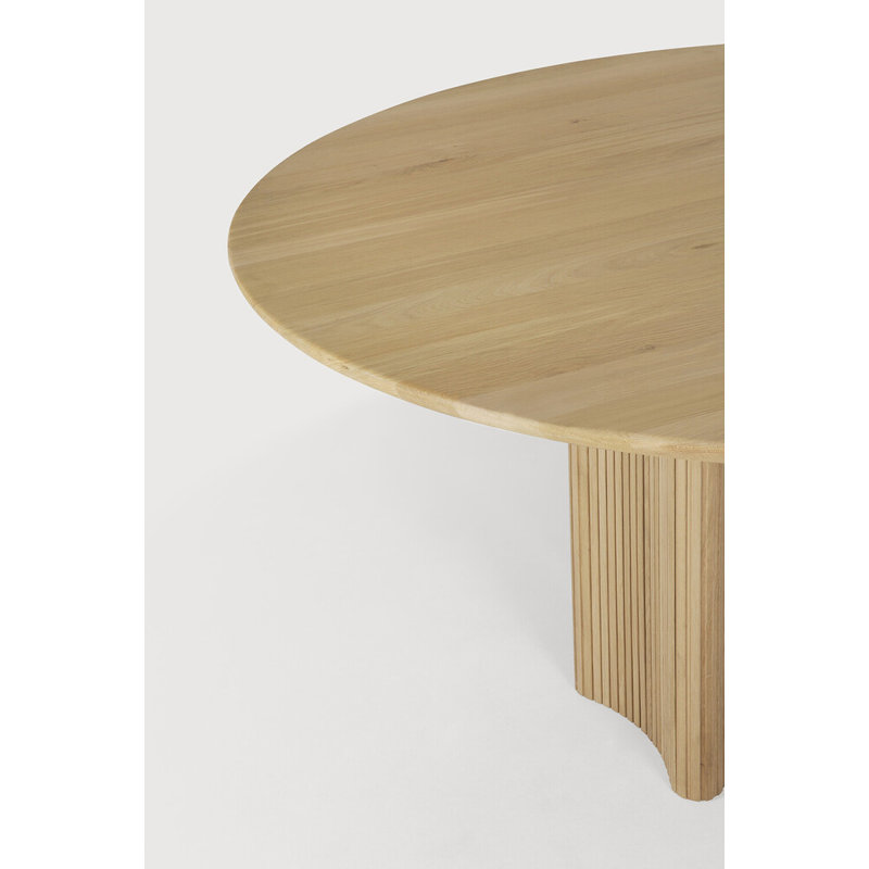 Roller Max Round Solid Wood Dining Table, Natural