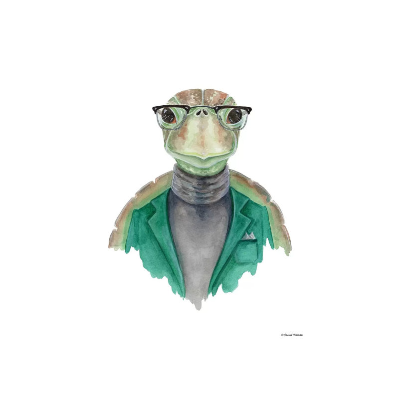 Turtle In A Turtleneck by Rachel Nieman - Wrapped Canvas Gallery-Wrapped Canvas Giclée, 20.32 cm H x 30.48 cm W