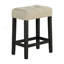 Ensemble de salle à manger à deux tons de style transitionnel noir 3 pièces table 2X tabourets capitonnés beige sièges salle à manger