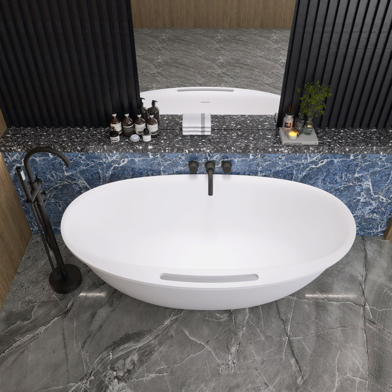 Baignoire de trempage autoportante 63 po x 33,5 po