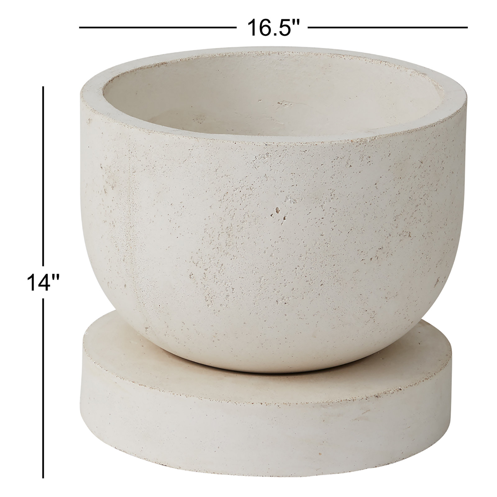 Icarus Ceramic Pot Planter, 14" H x 16.5" W x 16.5" D