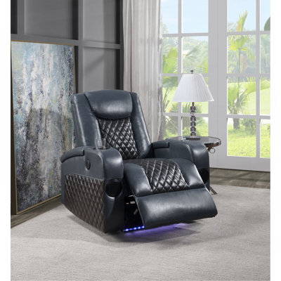 Fauteuil inclinable bleu et noir avec Bluetooth