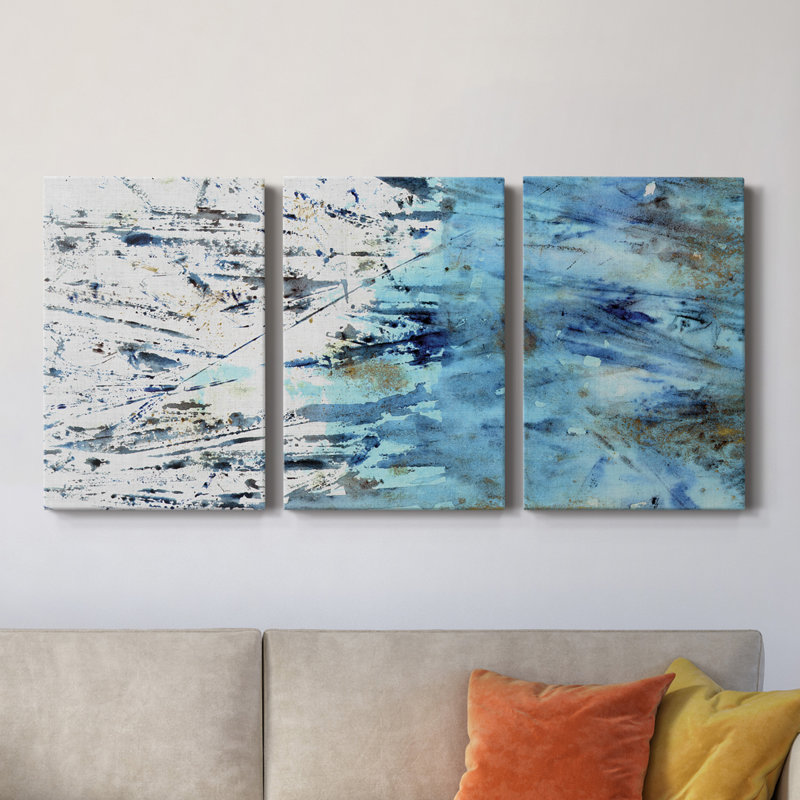 " Waters Edge I " 3 - Pieces, 60" H x 40" W x 1" D