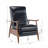 Black Wood Arm Push Back Recliner Chair-1630771102