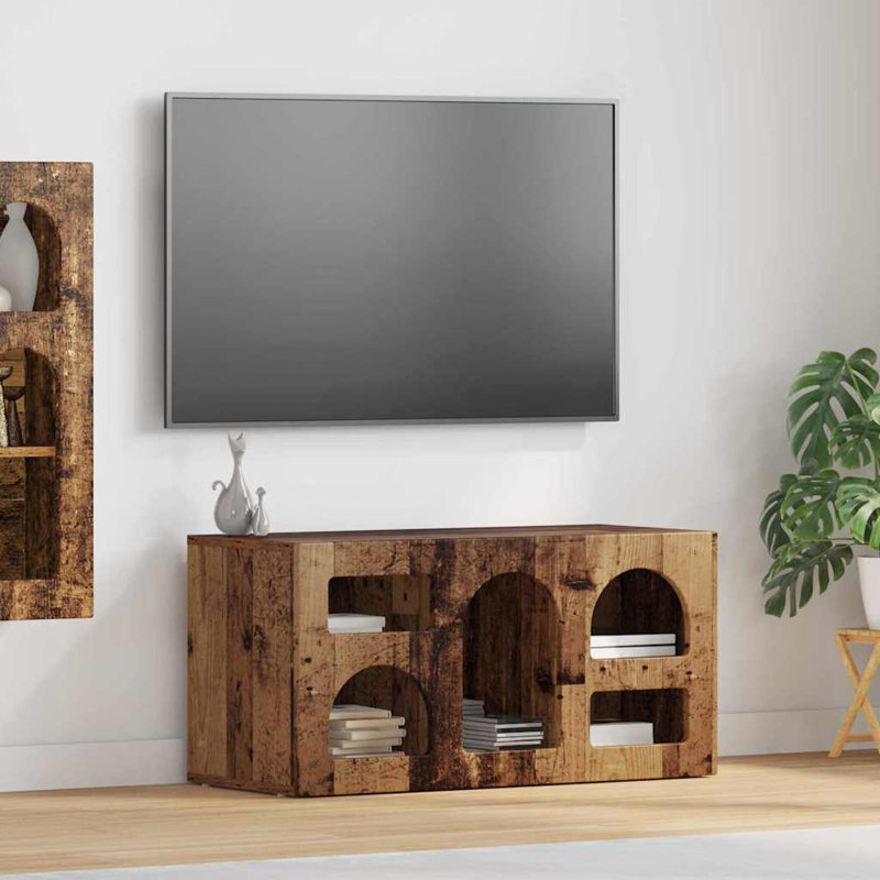 TV Stand, 40cm H x 80cm L x 35cm W, Old Wood