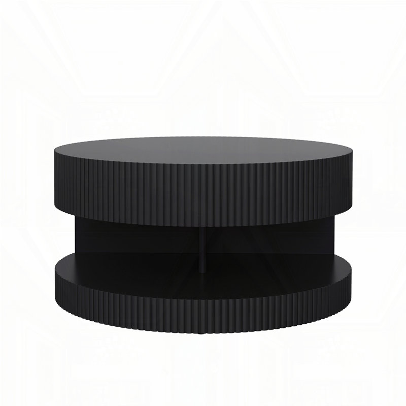 Modern Coffee Table With Storage, Black