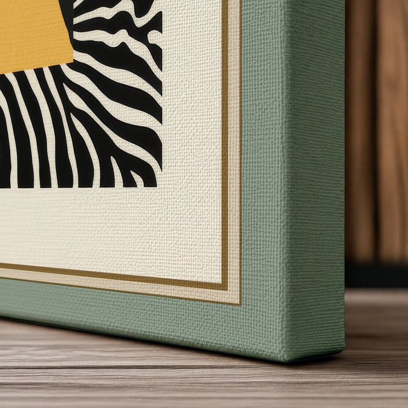 Geometric Face Art Deco - Wrapped Canvas, 18x12 - 45.7 x 30.5 cm, Sage Border