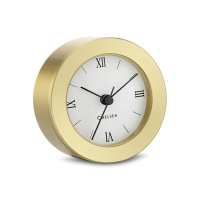Duxbury Round Brass Desk Clock