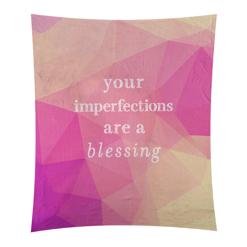 Tapisserie guillemets d’imperfections en polyester en faux gemme, H 104 po x l 88 po, Diamant rose