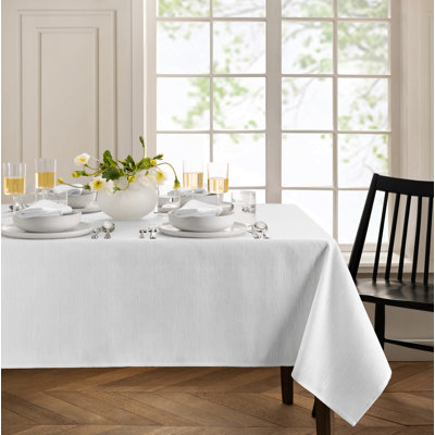 Brosh Solid Texture Water and Stain Resistant Polyester Rectangle Tablecloth
