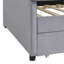 Lit plateforme simple tapissier avec rangement et tiroirs, gris-185838161
