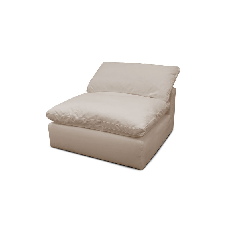 Canapé modulaire réversible de 177,5 po de largeur avec repose-pieds, Mélange de lin et de polyester