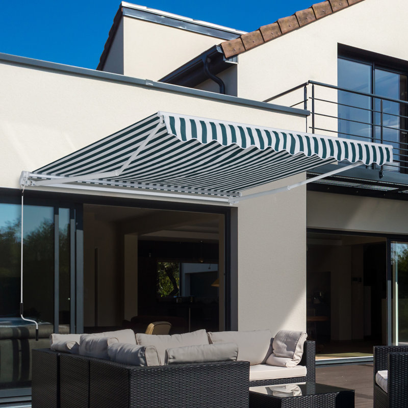 Auvent de terrasse rétractable en polyester l 8 pi x P 10 pi