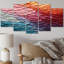«Opt Art Harmonious Spectrum IV - Reproduction d'art murale moderne - 5 panneaux