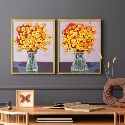 «Daisy Bouquet I», reproduction encadrée de qualité supérieure - prête à être accrochée - aucun clou requis - aucun clou requis