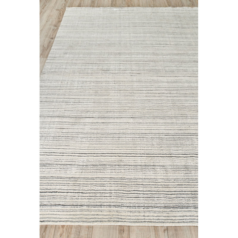 Rossini Striped Area Rug in Silver/Ivory, Rectangle 2' x 3'