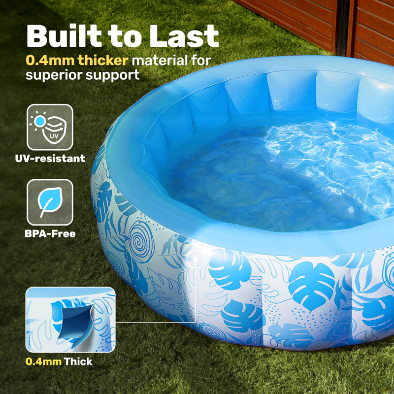 Inflatable Swimming Pool,5.5ft x 20 Inch Full-Sized, Blue