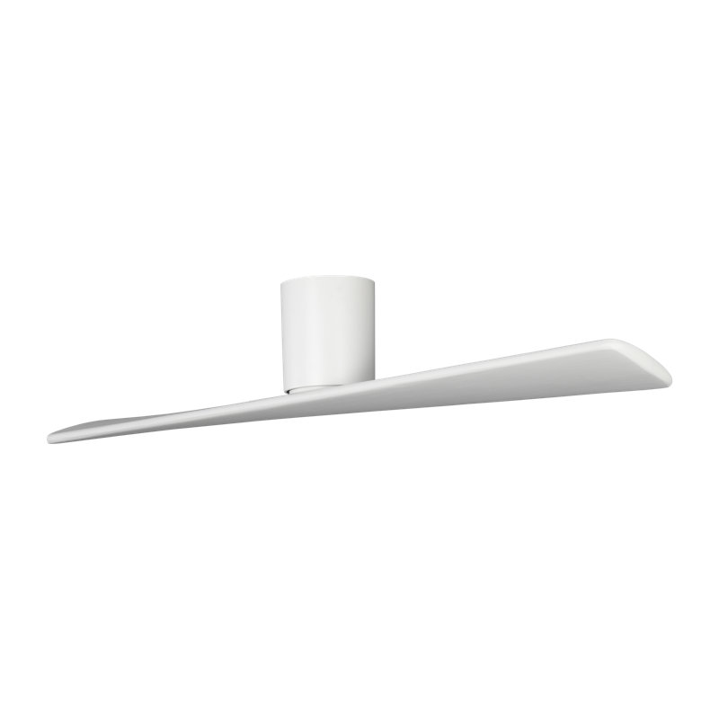  Plank Smart 52 Hugger Indoor Ceiling Fan with Matte White blades and Handheld Remote, Matte White, Matte White