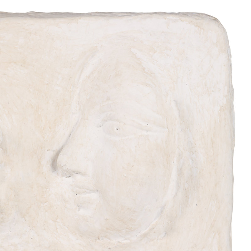 Art mural fait à la main à faces abstraites en papier mâché pour décoration intérieure