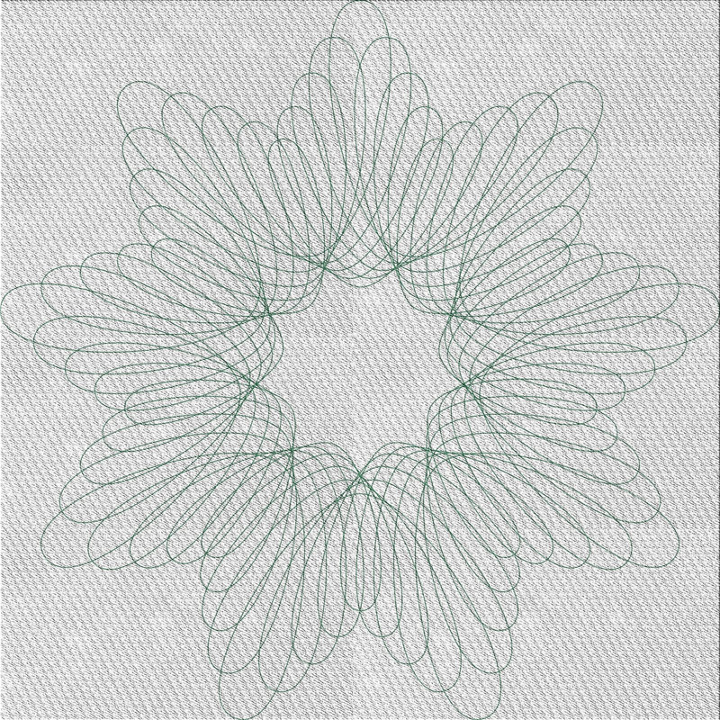 Tapis de zone verte à motif, Carré 6 pi