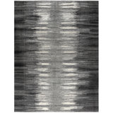 Zoe Rose Hi Lo Abstract Area Rug in Black/Charcoal Gray