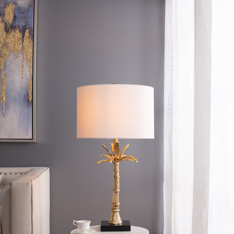Lampe feuille avec base en marbre