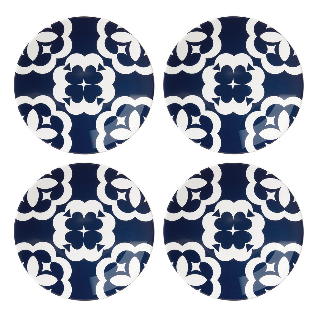 Elegant Geo 9.25'' Porcelain China Dinner Plate (Set of 4) kate spade new york
