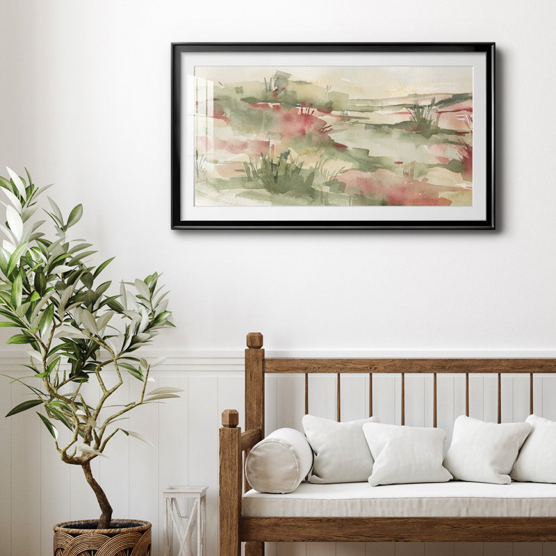Rust Grasslands I - reproduction encadrée de qualité supérieure - prête à être accrochée, H 22,5 po x l 42,5 po x P 1 po