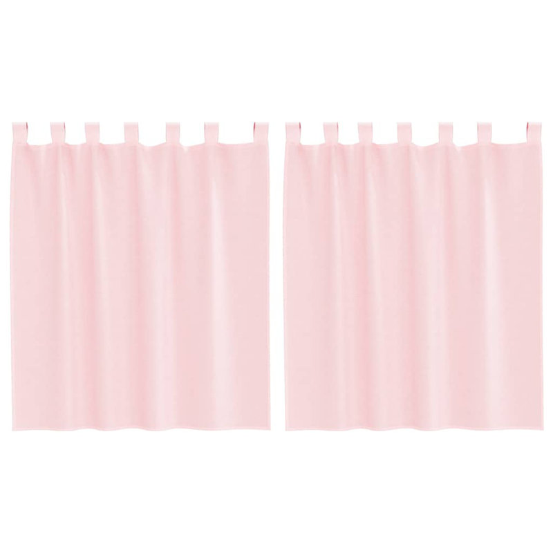 Voile Curtains With Tab Top 2 Pcs, 140cm Width x 140cm Drop, Light Pink