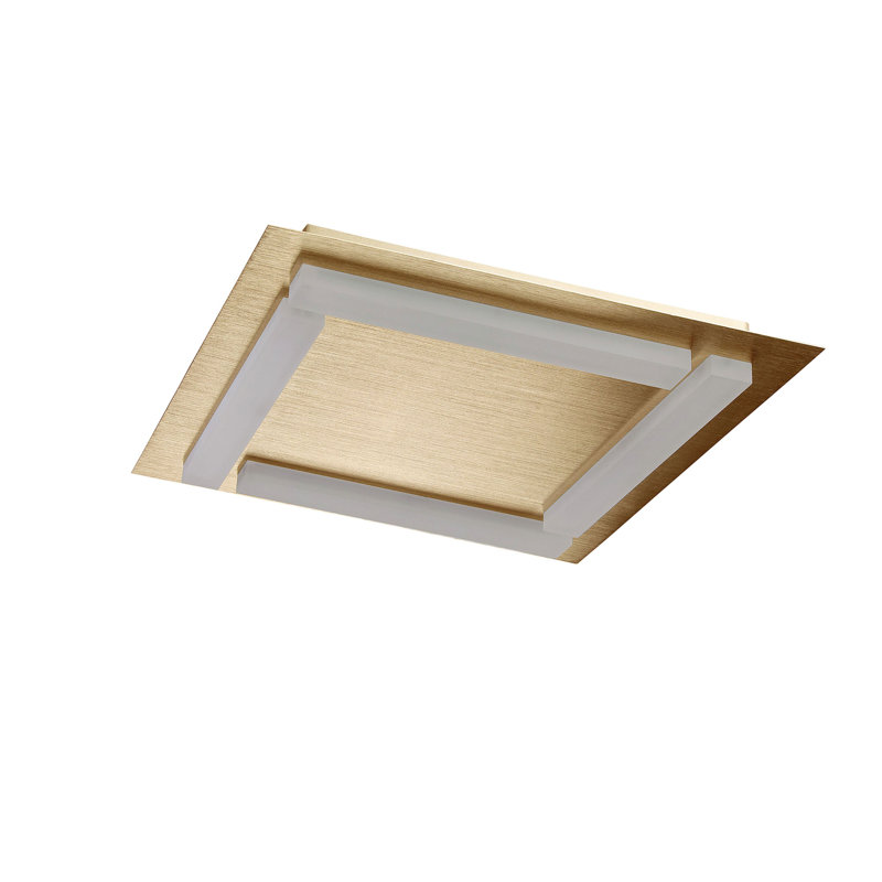 Phinnaeus Acrylic LED Flush Mount, Satin Gold