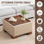 Repose-pieds de rangement carré 23,2 po avec plateau en bois-383384377-374651435