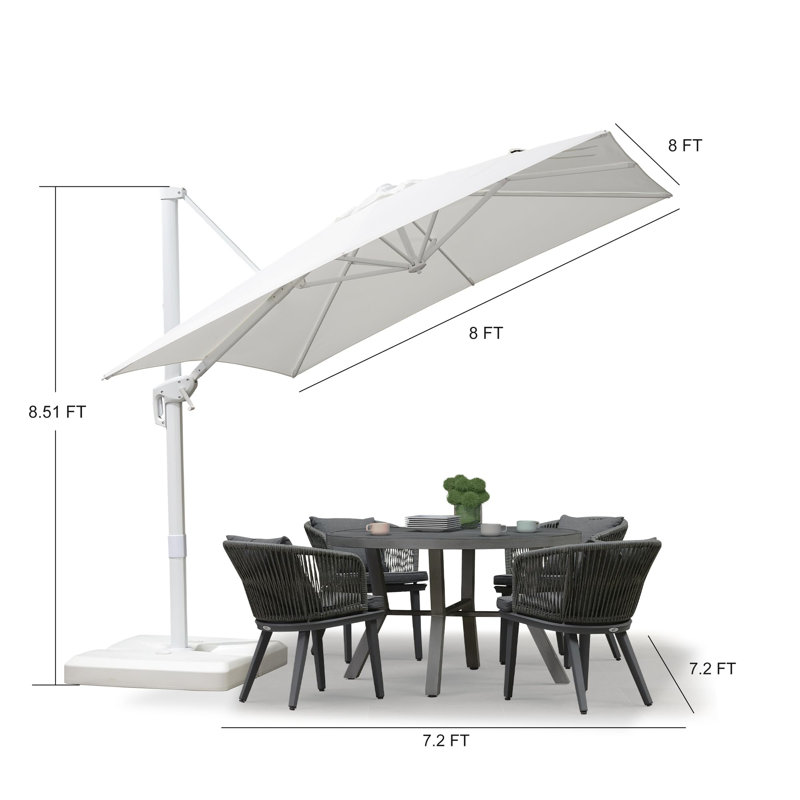 243cm Cantilever Parasol, White