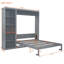 Lit escamotable avec tablettes murales intégrées, conception pliable, cadre de rangement-83436387-83436413