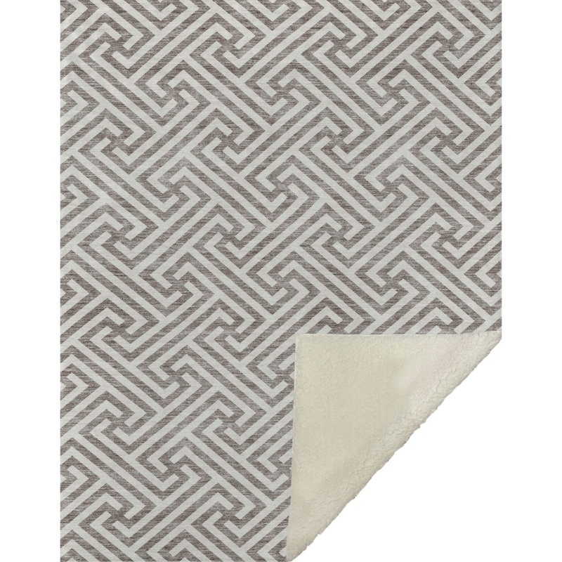 Jeté géométrique Addison Sherpa ASB731, Taupe