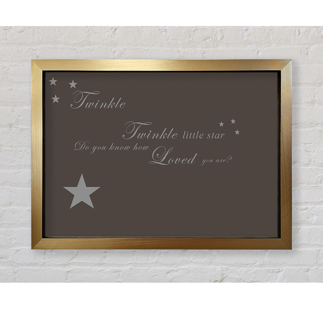 Kinderzimmer Zitat Twinkle Twinkle Little Star 1 Schokolade - Einzelner Bilderrahmen Typografie