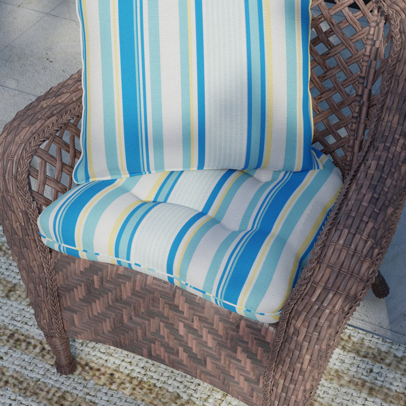 Lillian Reversible 20x20" Throw Pillow, Turquoise Striped
