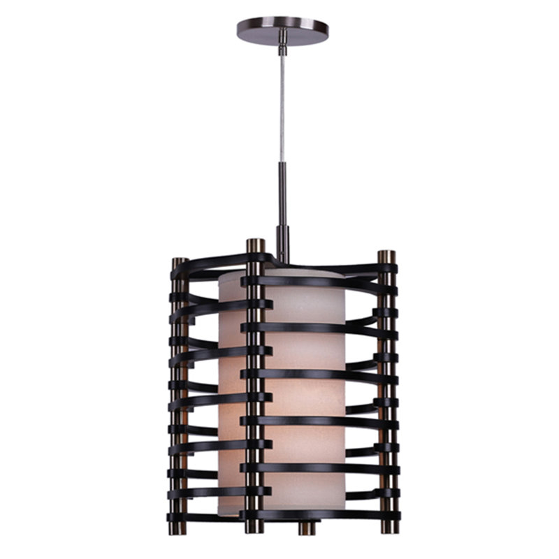 Luminaire suspendu géométrique 1 lumières simple Steps, Espresso, Nickel satiné
