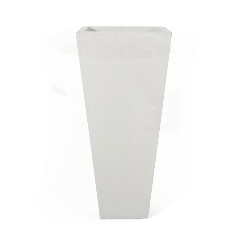 Lightweight Concrete Planter for Stylish Plant Care and Outdoor Enhancement, White