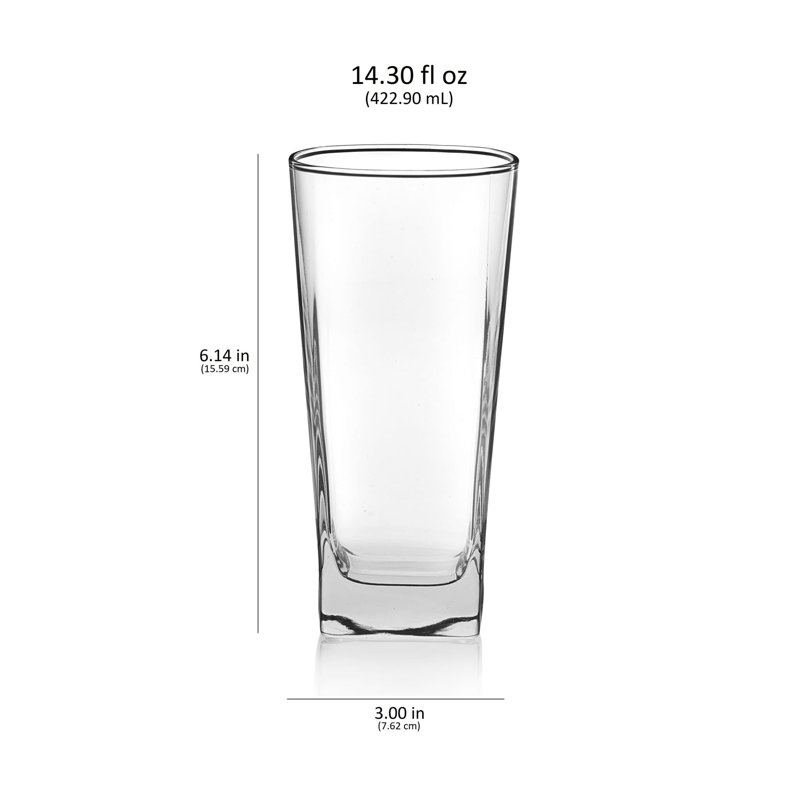 Libbey City Tumbler Glasses, 14.3-ounce, Set of 8