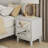 Modern 2 Drawer Nightstand With Mirrored Fronts In Light Grey-228439270