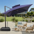 Parasol en porte-à-faux de patio 10 x 13 pi avec base lestée - déplaçable sans effort par une seule personne