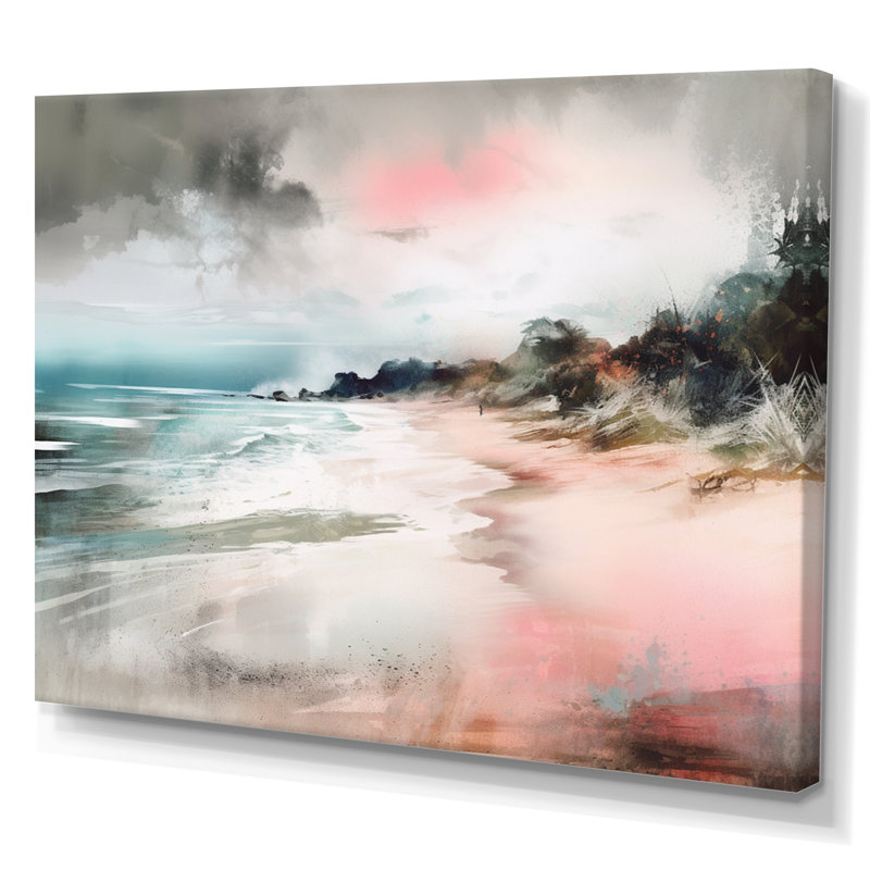 «Ocean's Embrace V», reproduction sur toile encadrée, H 34 po x l 44 po x P 1,5 po, Toile tendue